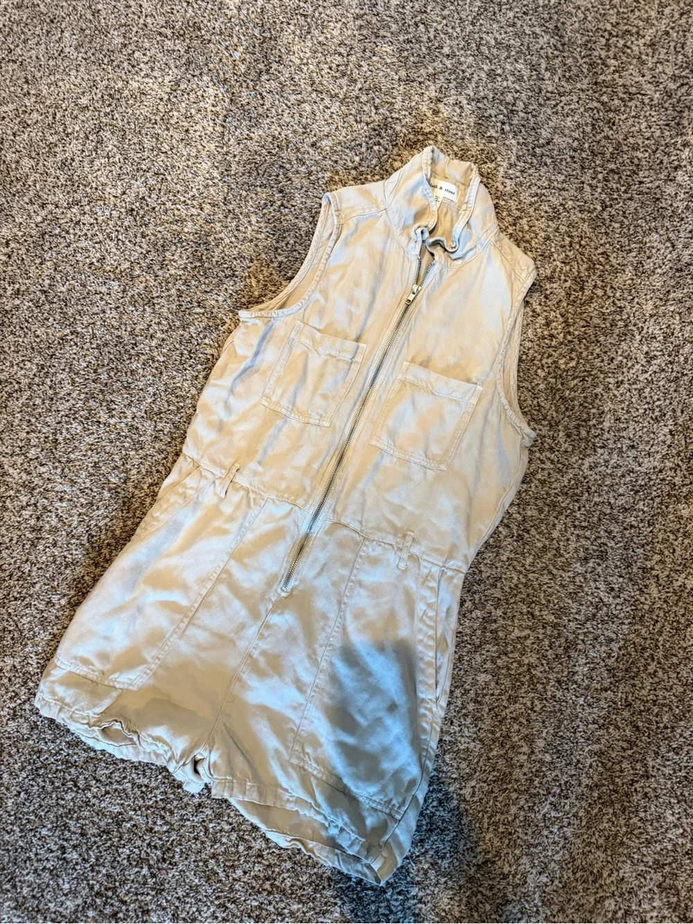 Light Beige Zip-Front Jacket - Picture 5 of 7